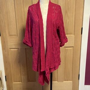 Woman Within Open Front Knitted Cardigan